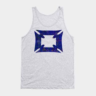 ,Adinkra Symbol in Blue Pattern Tank Top